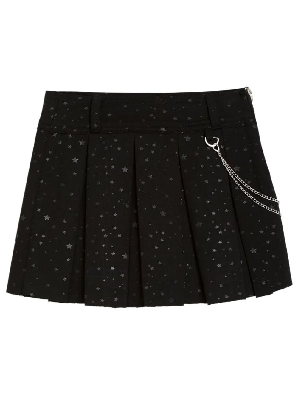 Girls Size 10 Black Star Pleated Skort Tractr Ponte Chain